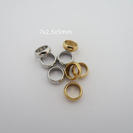 20 Perles Intercalaires 7x2.5x5mm En Acier Inoxydable