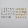 26 stainless steel rhinestone charms with letters A through Z