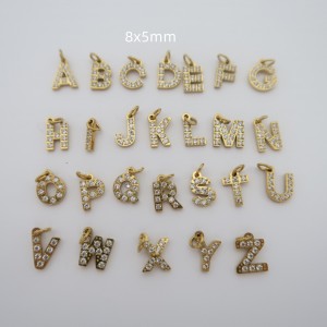 4 stainless steel rhinestone letter charms