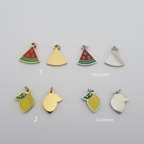 10 stainless steel fruit charms