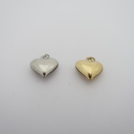 10 stainless steel heart charms, 13x11mm