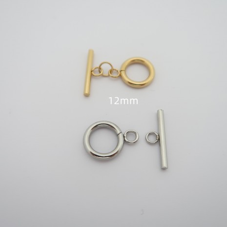 10 pcs Fermoirs T en acier inoxydable 12mm