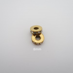 2 Rondelle strass 8mm en acier inox