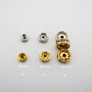 10 Rondelle strass en acier inox