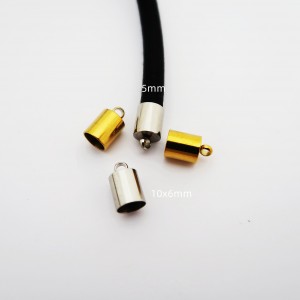10 Embouts à coller pour cordon 5 mm en acier inoix