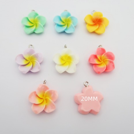 10 pcs pendentifs fleur en résine