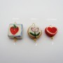 2 Stainless Steel and Ceramic Charms