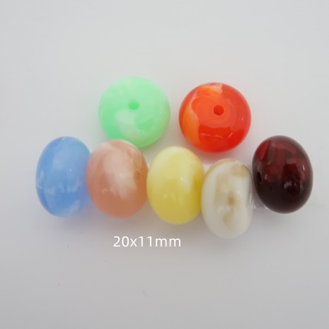 20 Perles rondelles 20x11mm acryliques