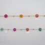 1 mts Chaîne fleurs verre 8mm en acier inoxydable
