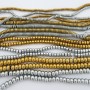 Perles rondelles en hématite- Fil de 40 cm