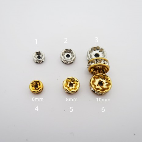 10 Stainless Steel Rhinestone Washers