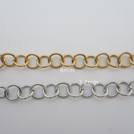 10 meters of 1.2x8mm stainless steel chain