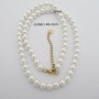 Collier perles verre 6mm acier inoxydable 40+5cm