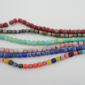 Perles Millefior 6x6mm en verre - Fil de 38cm