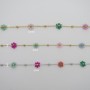 1 mts Chaîne fleurs verre 8mm en acier inoxydable