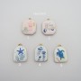 4 pcs pendentif émaillés double acier inoxydable