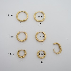 10 pcs Créoles martelé acier inoxydable
