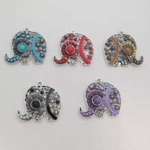 5 Elephant Pendant with strass 30x29mm