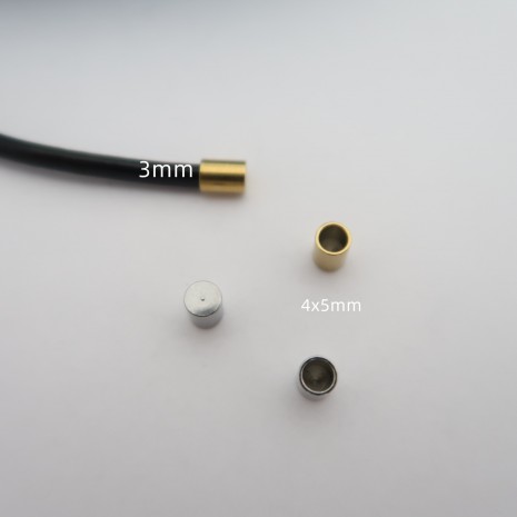20 Embouts de finition pour cordon 3mm acier inoxydable