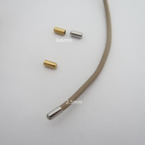 20 Embouts de finition pour cordon 2.50 mm acier inoxydable