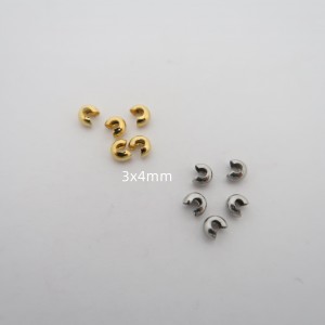 50 Cache-noeud - Perles à écraser 3mm en acier inoix