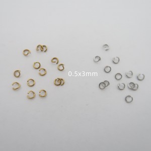 Anneaux ouverts 0.5x3mm acier inoxydable-100pcs