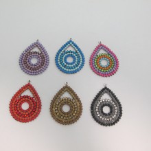 5 Pendant drop with strass 56x43mm