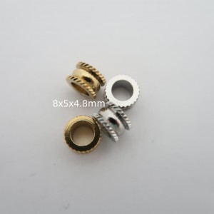 10 pcs perles Gros Trou en acier inox