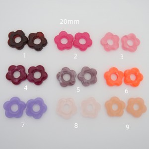50 pcs Flower beads 20mm acrylic