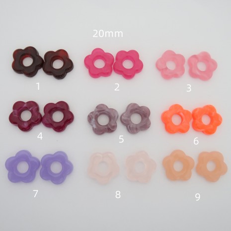 50 pcs Perles  fleurs 20mm acryliques