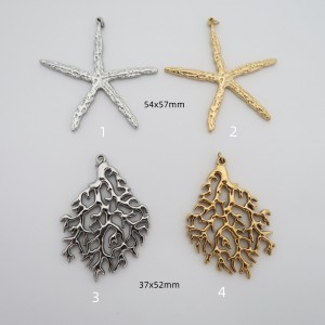 4 pcs pendentif acier inoxydable
