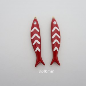 10 pcs poisson émaillés acier inoxydable