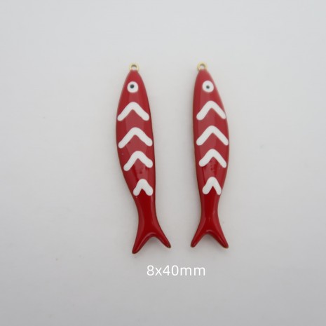 10 pcs poisson émaillés acier inoxydable