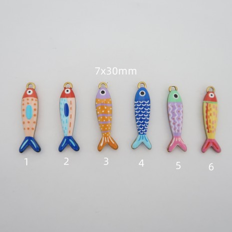 2 stainless steel enameled fish