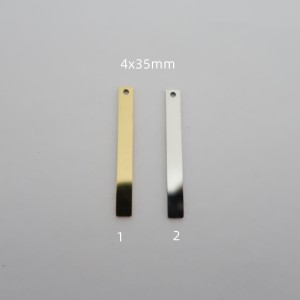 10 pendentif rectangulaire en acier inoxydable
