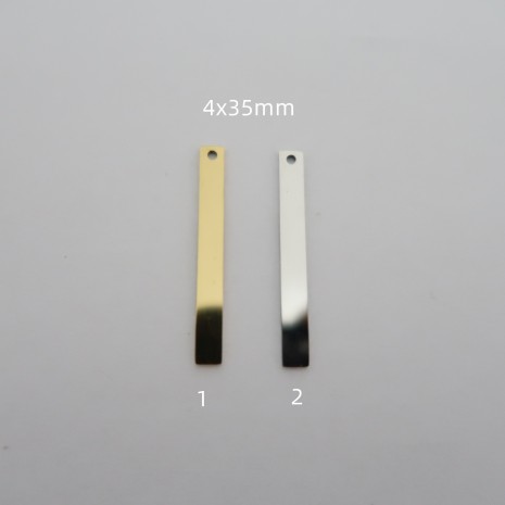 10 pendentif rectangulaire en acier inoxydable