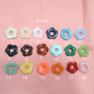 50 Pcs Perles Fleurs 26mm Acryliques