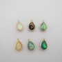 10 pcs pendentif  goutte sertis 19x12mm