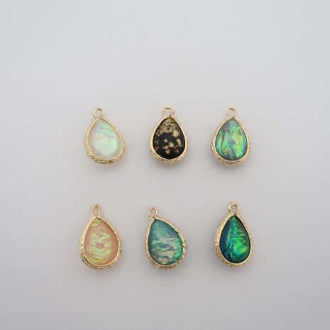10 pcs pendentif  goutte sertis 19x12mm