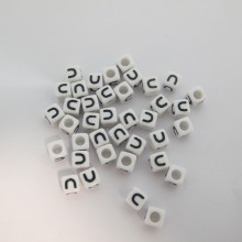 500gm cube en plastique 7mm lettres U