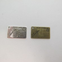 50 Metal Charms Postcard 25x15mm