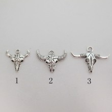 10 Metal Ox Head Pendant 29x28mm/36x27mm/47x33mm