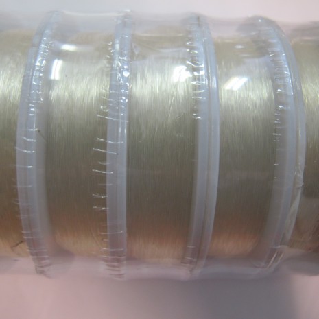 12 bobines Fil de nylon élastique 0.35mm transparent x100m