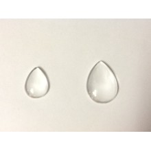 Drop-shaped transparent cabochons