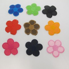 9 Textile patch Flowers 45mm Approx