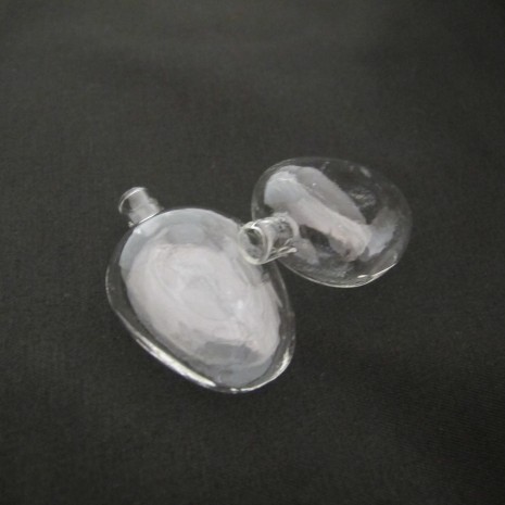 20 Boule en verre soufflé 42x28mm ovale Plat