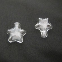 20 Glass ball blown 24x21mm star