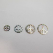 24 Paillettes Peace and Love Nacre grise 13mm/17mm/20mm/24mm