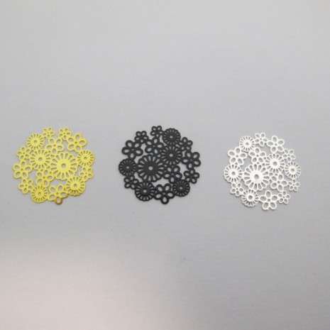 50 Estampes Fleurs Laser Cut 23mm