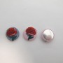 20 Cabochons Ronde Plat 18mm rose en tissu